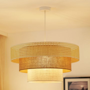 Brilagi - Luster na sajli CEDAR LUNETA 1xE27/15W/230V prečnik 60 cm ratan/braon/krem