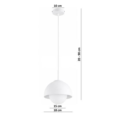 BRILAGI - Luster na sajli COSMO 1xE27/60W/230V Ø 18 cm bela