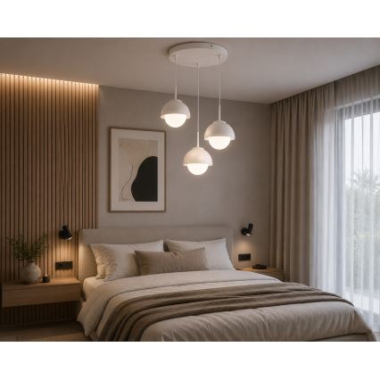 BRILAGI - Luster na sajli COSMO 3xE27/60W/230V bela/zlatna