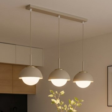 Brilagi - Luster na sajli COSMO 3xE27/60W/230V bež/zlatan