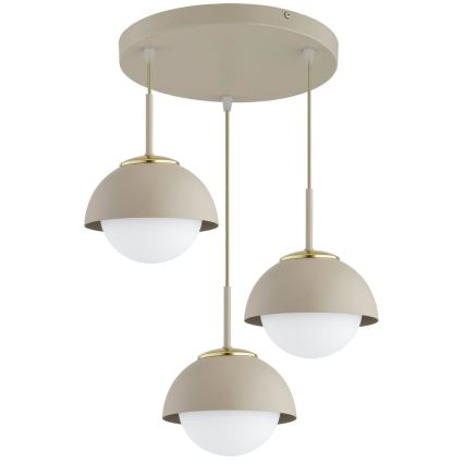 Brilagi - Luster na sajli COSMO 3xE27/60W/230V bež/zlatna
