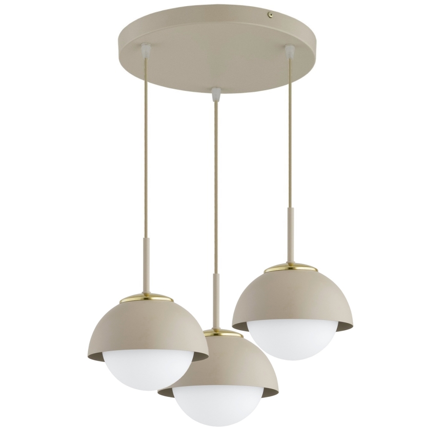 Brilagi - Luster na sajli COSMO 3xE27/60W/230V bež/zlatna