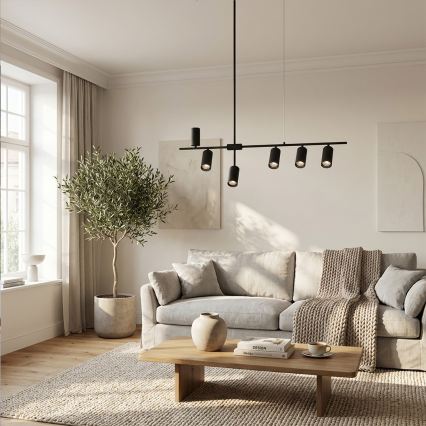 Brilagi - Luster na sajli CRANE 6xGU10/30W/230V crne boje