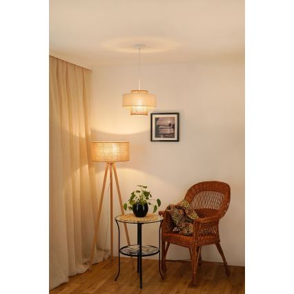 Brilagi - Luster na sajli DALLAS 1xE27/15W/230V prečnik 30 cm braon/krem/bela