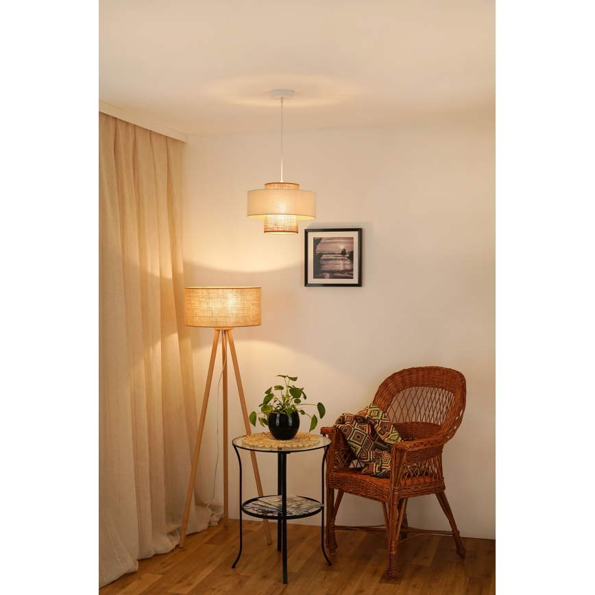 Brilagi - Luster na sajli DALLAS 1xE27/15W/230V prečnik 30 cm braon/krem/bela