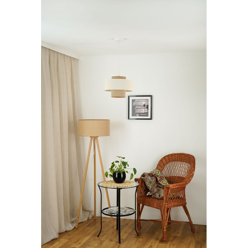 Brilagi - Luster na sajli DALLAS 1xE27/15W/230V prečnik 30 cm braon/krem/bela