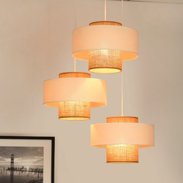 Brilagi - Luster na sajli DALLAS 3xE27/15W/230V braon/krem/bela