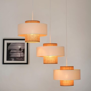 Brilagi - Luster na sajli DALLAS 3xE27/15W/230V braon/krem/bela