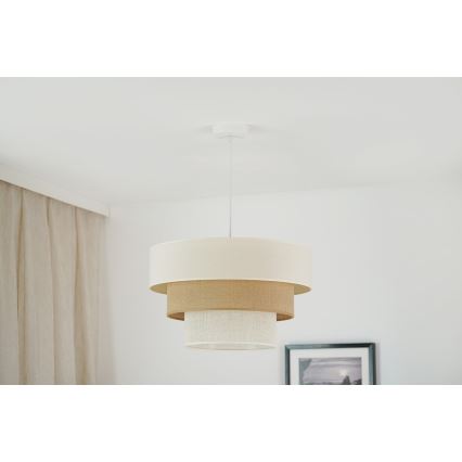 Brilagi - Luster na sajli DENVER LUNETA 1xE27/15W/230V Ø 45 cm bež/braon/krem