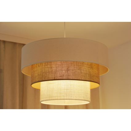 Brilagi - Luster na sajli DENVER LUNETA 1xE27/15W/230V Ø 45 cm bež/braon/krem