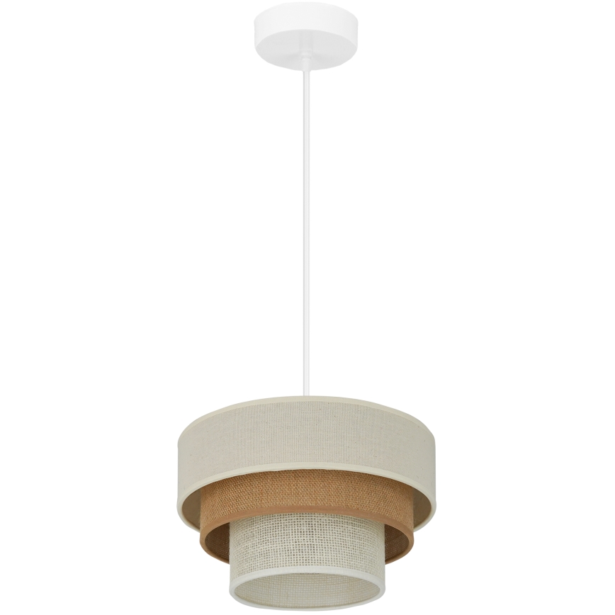 Brilagi - Luster na sajli DENVER LUNETA 1xE27/15W/230V prečnik 25 cm bež/braon/krem