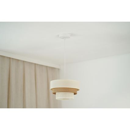 Brilagi - Luster na sajli DENVER LUNETA 1xE27/15W/230V prečnik 25 cm bež/braon/krem