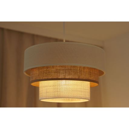 Brilagi - Luster na sajli DENVER LUNETA 1xE27/15W/230V prečnik 25 cm bež/braon/krem