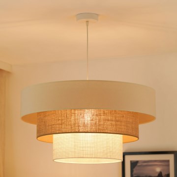 Brilagi - Luster na sajli DENVER LUNETA 1xE27/15W/230V prečnik 60 cm bež/braon/krem