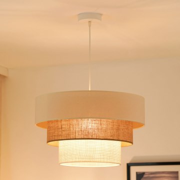 Brilagi - Luster na sajli DENVER LUNETA 1xE27/15W/230V Ø 45 cm bež/braon/krem