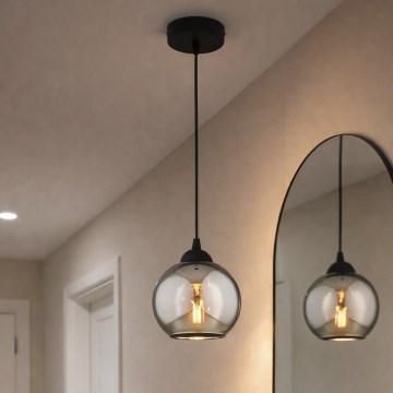 Brilagi - Luster na sajli DIOR 1xE27/60W/230V crna/zadimljena siva