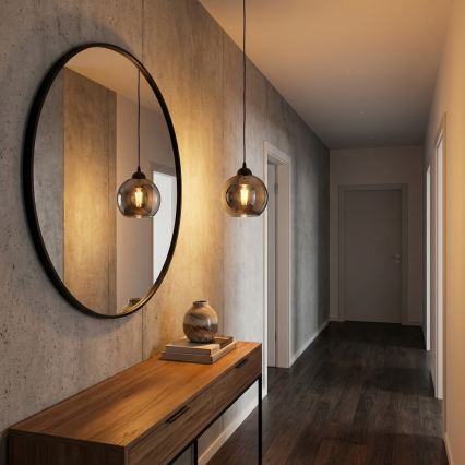 Brilagi - Luster na sajli DIOR 1xE27/60W/230V crna/zadimljena siva