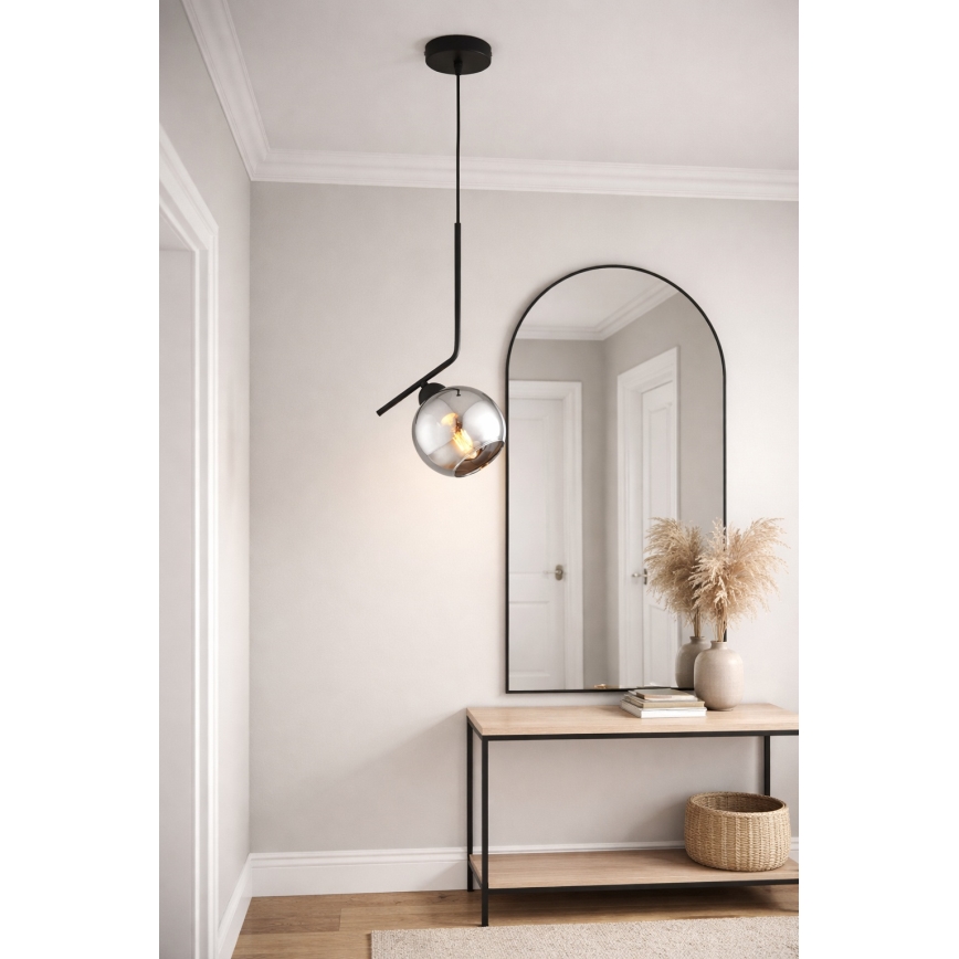 Brilagi - Luster na sajli DIOR 1xE27/60W/230V crna/zadimljena siva