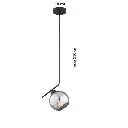 Brilagi - Luster na sajli DIOR 1xE27/60W/230V crna/zadimljena siva