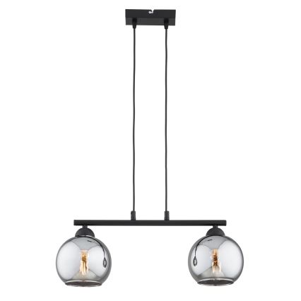 Brilagi - Luster na sajli DIOR 2xE27/60W/230V crna/zadimljena siva