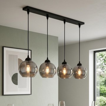 Brilagi - Luster na sajli DIOR 4xE27/60W/230V crna/zadimljeno siva