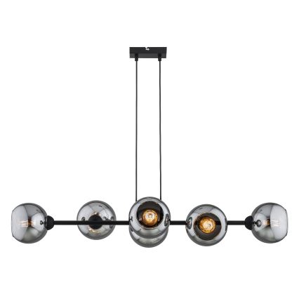 Brilagi - Luster na sajli DIOR 6xE27/60W/230V crna/dimno siva