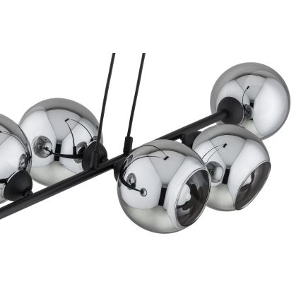 Brilagi - Luster na sajli DIOR 6xE27/60W/230V crna/dimno siva