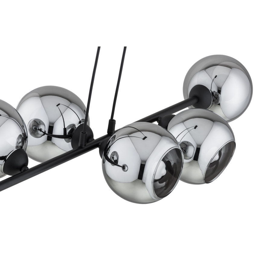 Brilagi - Luster na sajli DIOR 6xE27/60W/230V crna/dimno siva