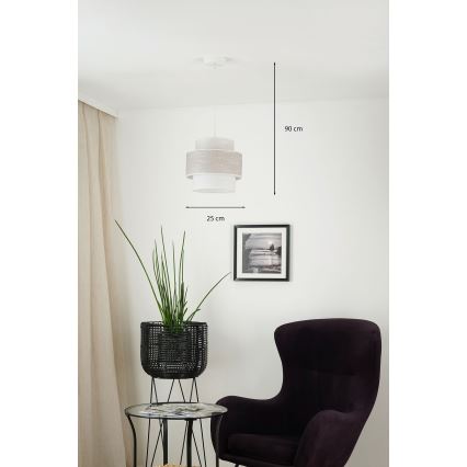 Brilagi - Luster na sajli DOVER SPACE 1xE27/15W/230V prečnik 25 cm siva/krem
