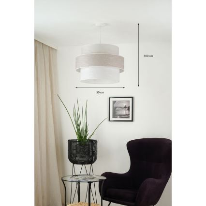 Brilagi - Luster na sajli DOVER SPACE 1xE27/15W/230V, prečnik 50 cm, siva/krem