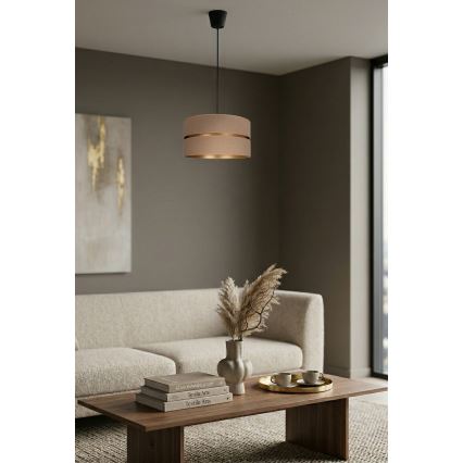 Brilagi - Luster na sajli DUO-DUO 1xE27/60W/230V, prečnik 40 cm, bež/zlatna