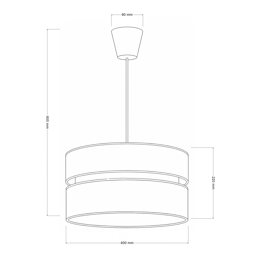 Brilagi - Luster na sajli DUO-DUO 1xE27/60W/230V, prečnik 40 cm, bež/zlatna