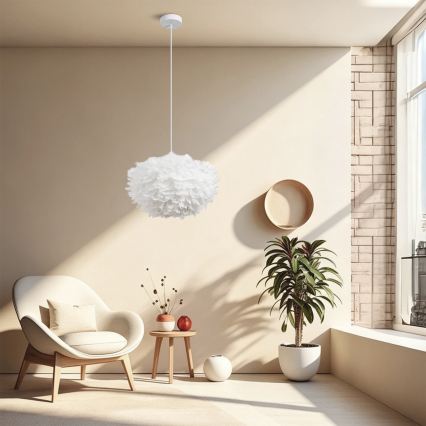 BRILAGI - Luster na sajli FEATHER 3xE27/40W/230V Ø 50 cm bela