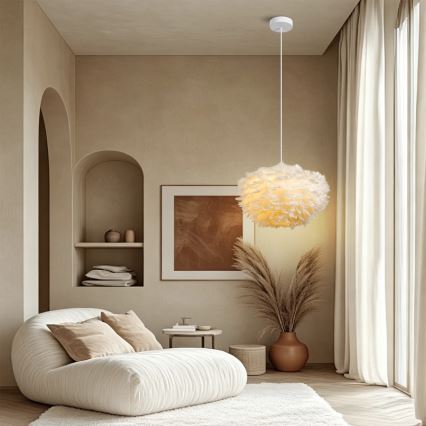 BRILAGI - Luster na sajli FEATHER 3xE27/40W/230V Ø 50 cm bela