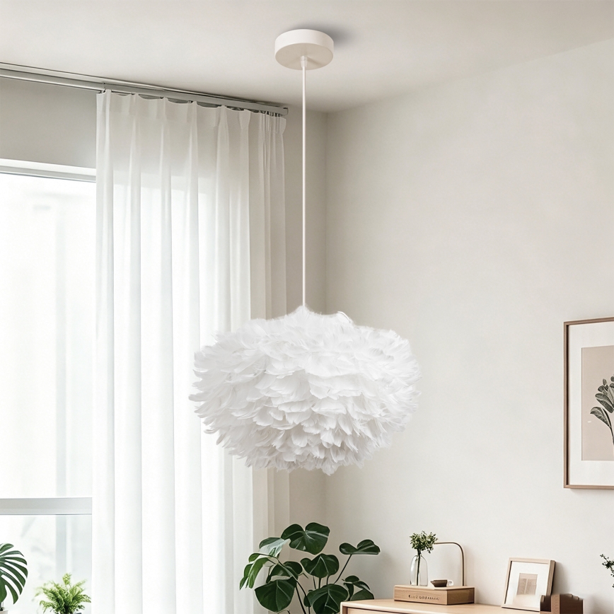 BRILAGI - Luster na sajli FEATHER 3xE27/40W/230V Ø 50 cm bela