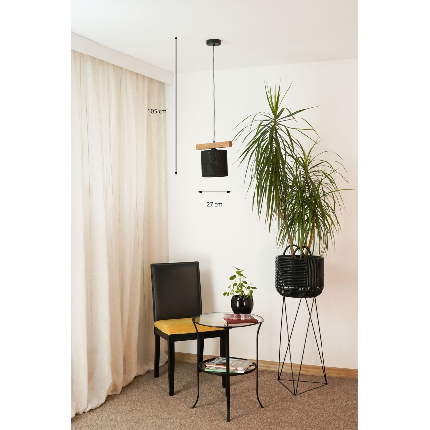 Brilagi - Luster na sajli FOREST 1xE27/15W/230V borovina/crna