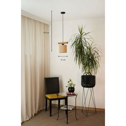 Brilagi - Luster na sajli FOREST 1xE27/15W/230V borovina/smeđa/crna