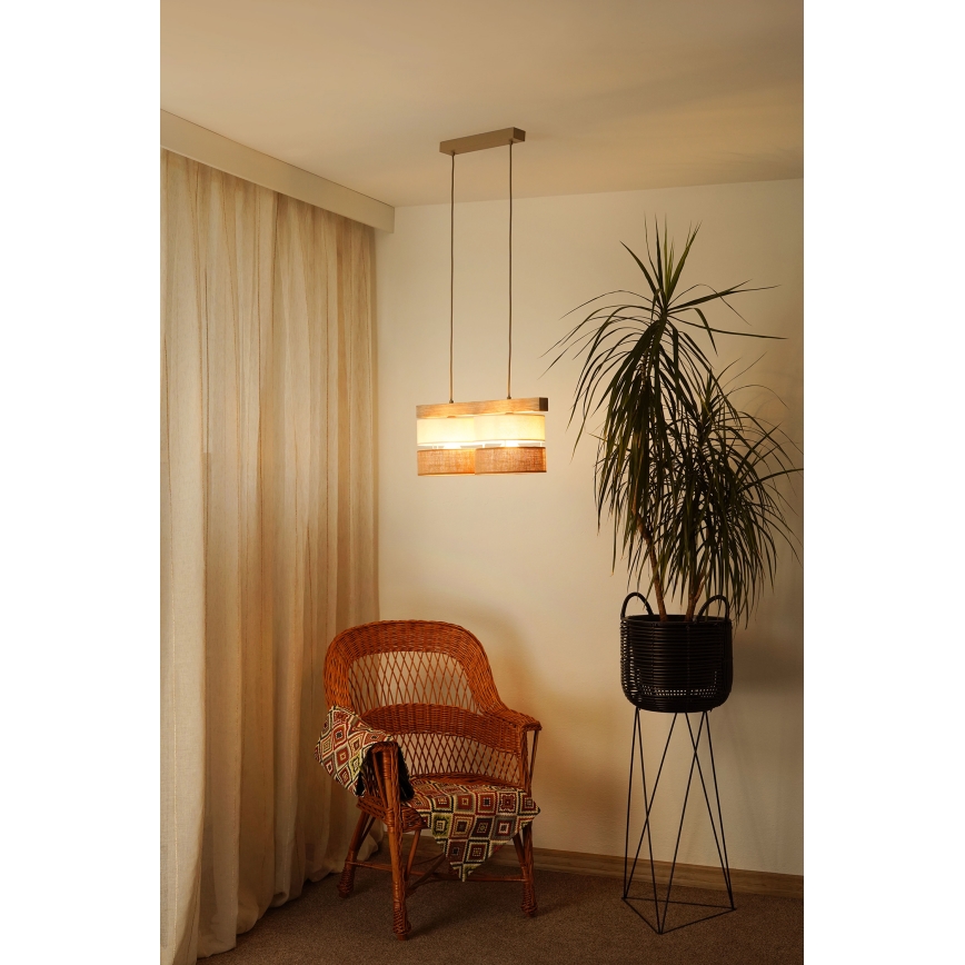BRILAGI - Luster na sajli FOREST 2xE27/15W/230V borovina/bež/krem
