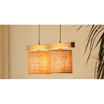 Brilagi - Luster na sajli FOREST 2xE27/15W/230V borovina/braon