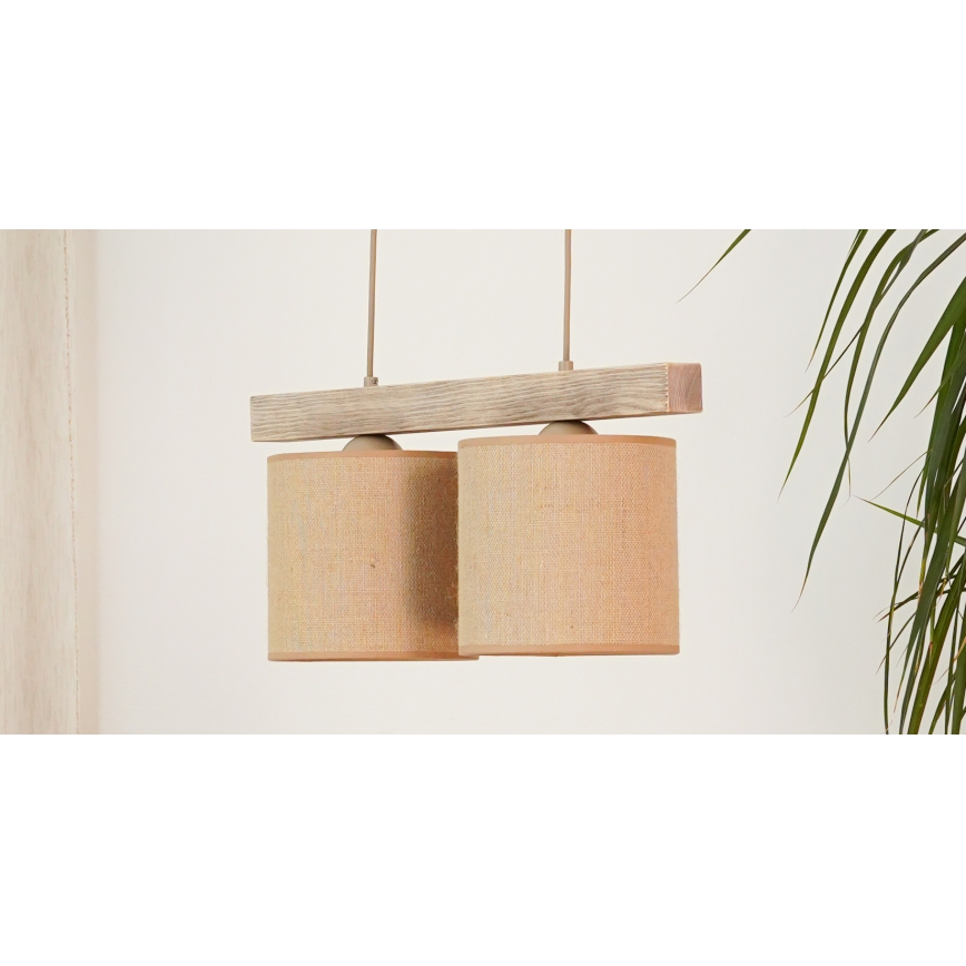 Brilagi - Luster na sajli FOREST 2xE27/15W/230V borovina/braon