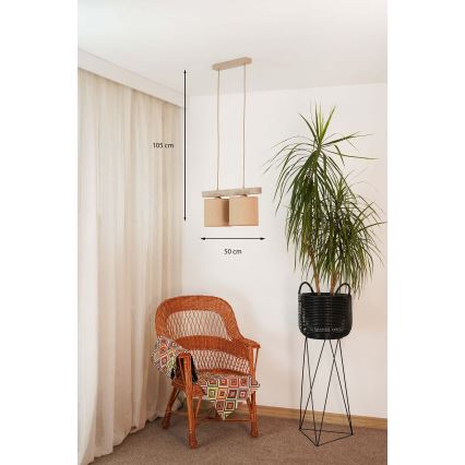 Brilagi - Luster na sajli FOREST 2xE27/15W/230V borovina/braon