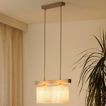 Brilagi - Luster na sajli FOREST 2xE27/15W/230V borovina/braon/krem