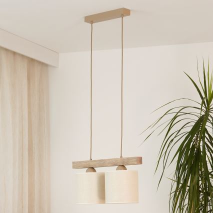 Brilagi - Luster na sajli FOREST 2xE27/15W/230V borovina/braon/krem