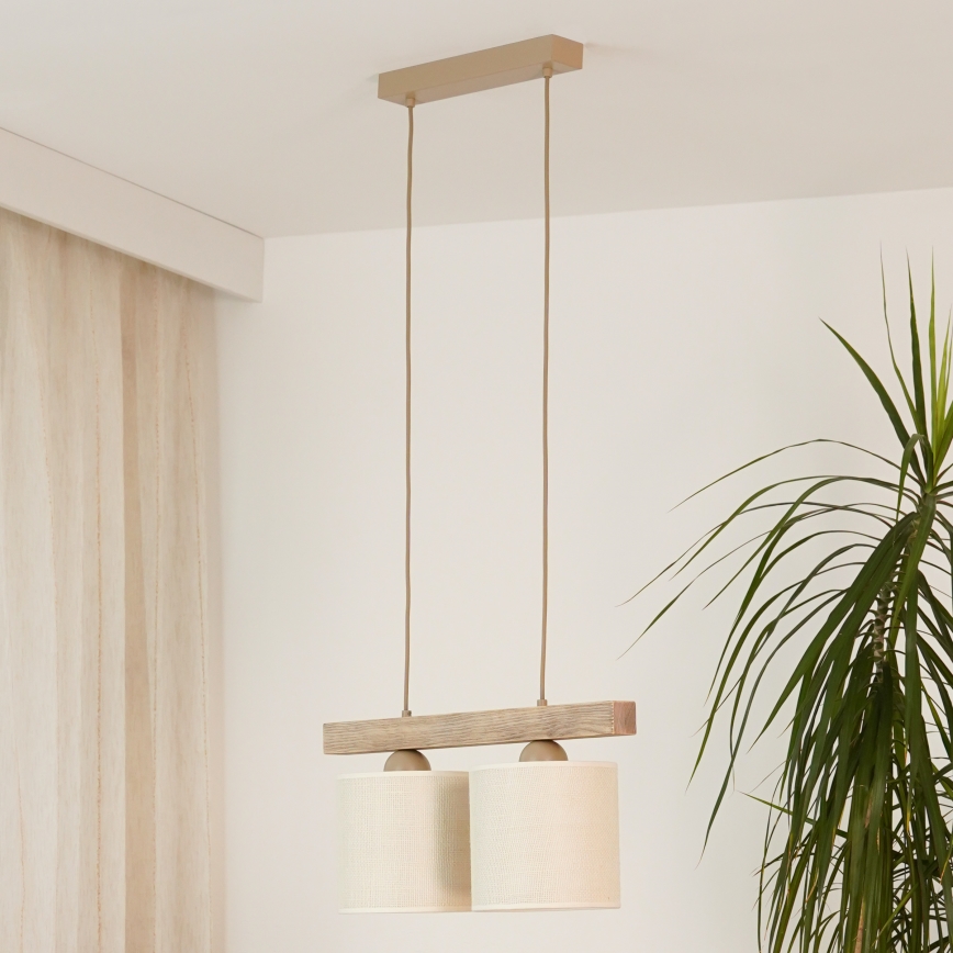 Brilagi - Luster na sajli FOREST 2xE27/15W/230V borovina/braon/krem