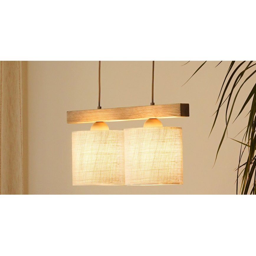 Brilagi - Luster na sajli FOREST 2xE27/15W/230V borovina/braon/krem