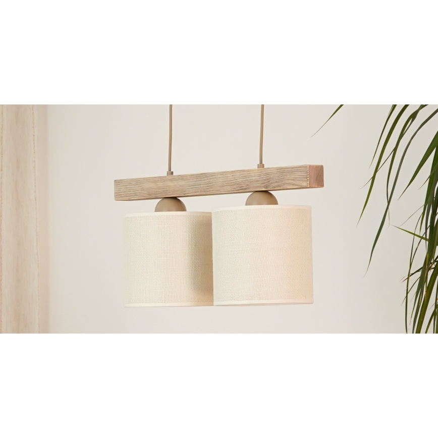 Brilagi - Luster na sajli FOREST 2xE27/15W/230V borovina/braon/krem