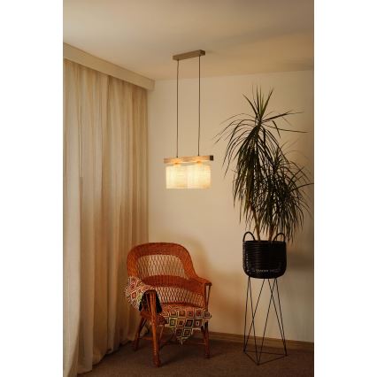 Brilagi - Luster na sajli FOREST 2xE27/15W/230V borovina/braon/krem