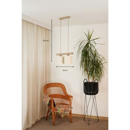 Brilagi - Luster na sajli FOREST 2xE27/15W/230V borovina/braon/krem