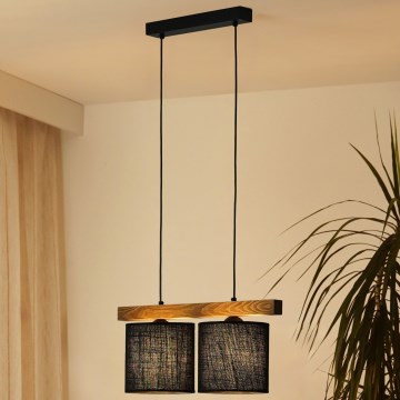 Brilagi - Luster na sajli FOREST 2xE27/15W/230V borovina/crna