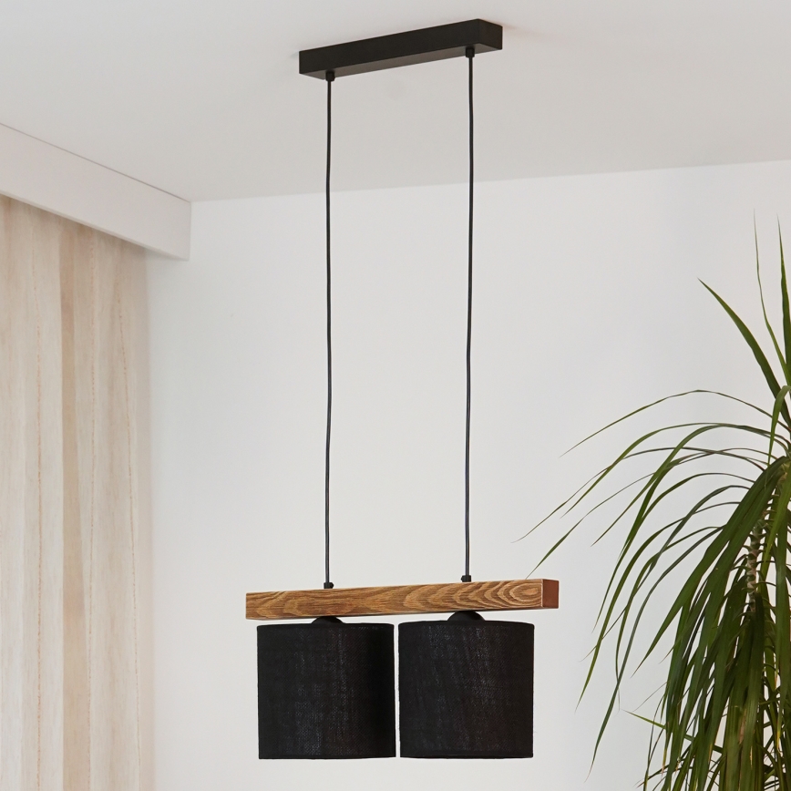 Brilagi - Luster na sajli FOREST 2xE27/15W/230V borovina/crna